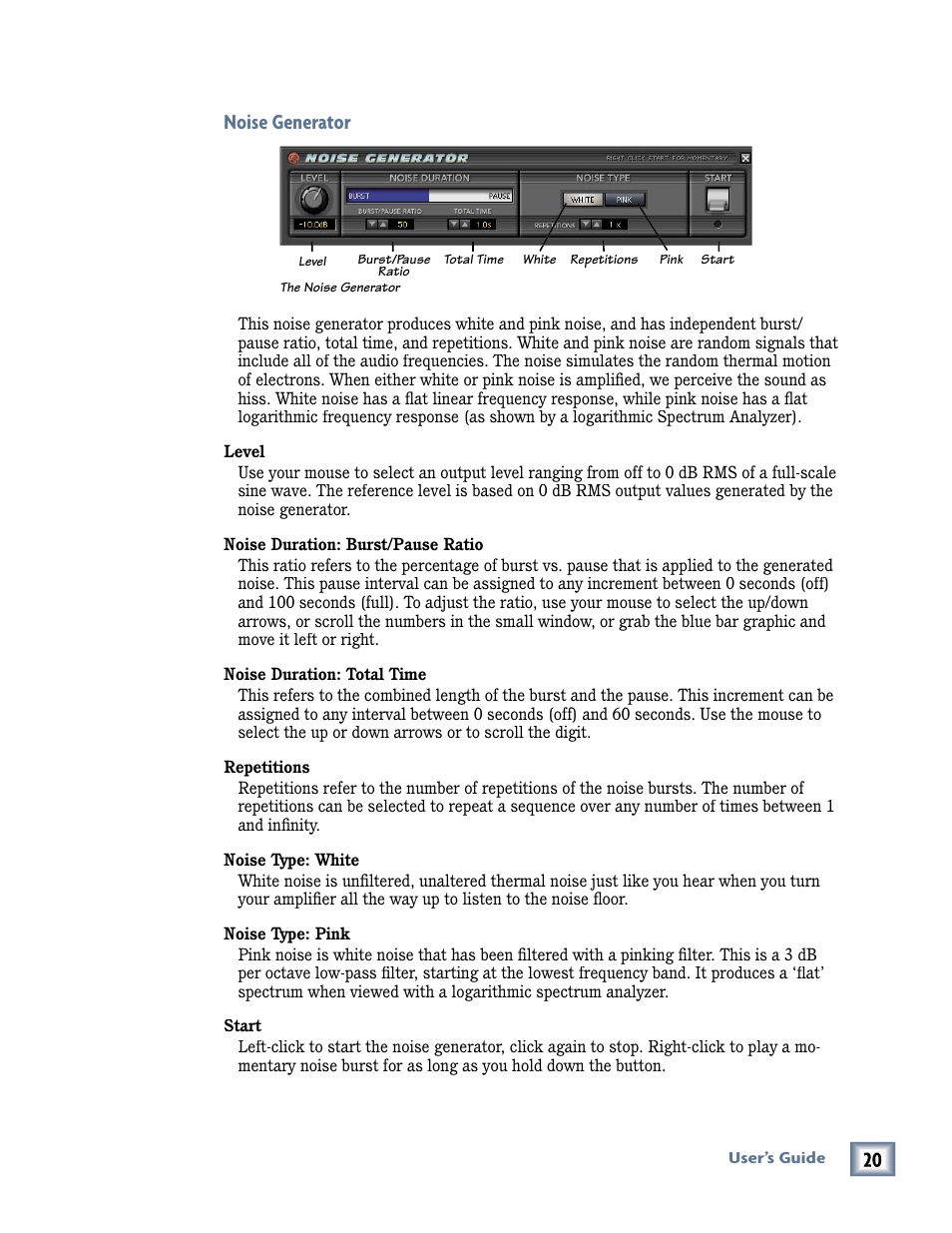 Noise generator | MACKIE Pro Audio Lab User Manual | Page 20 / 36