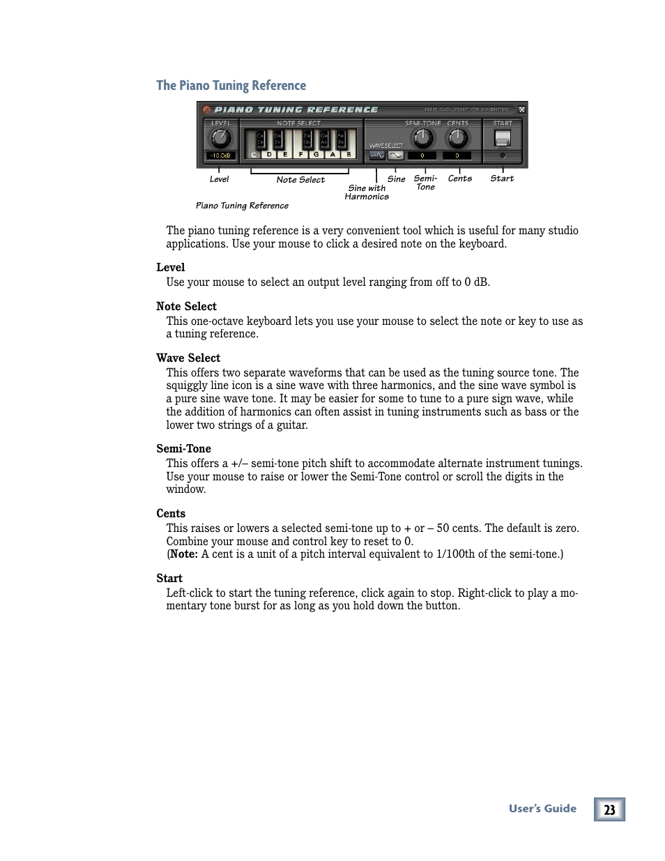The piano tuning reference | MACKIE Pro Audio Lab User Manual | Page 23 / 36