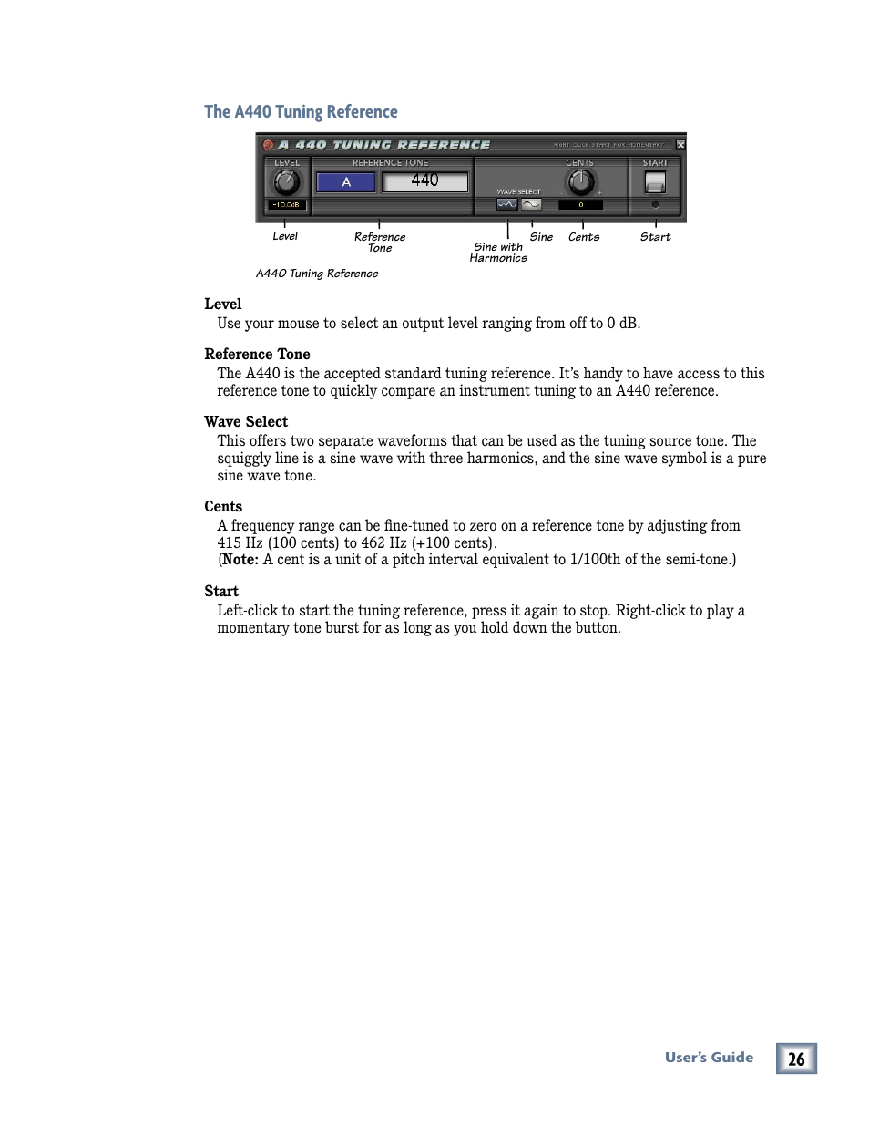 The a440 tuning reference | MACKIE Pro Audio Lab User Manual | Page 26 / 36
