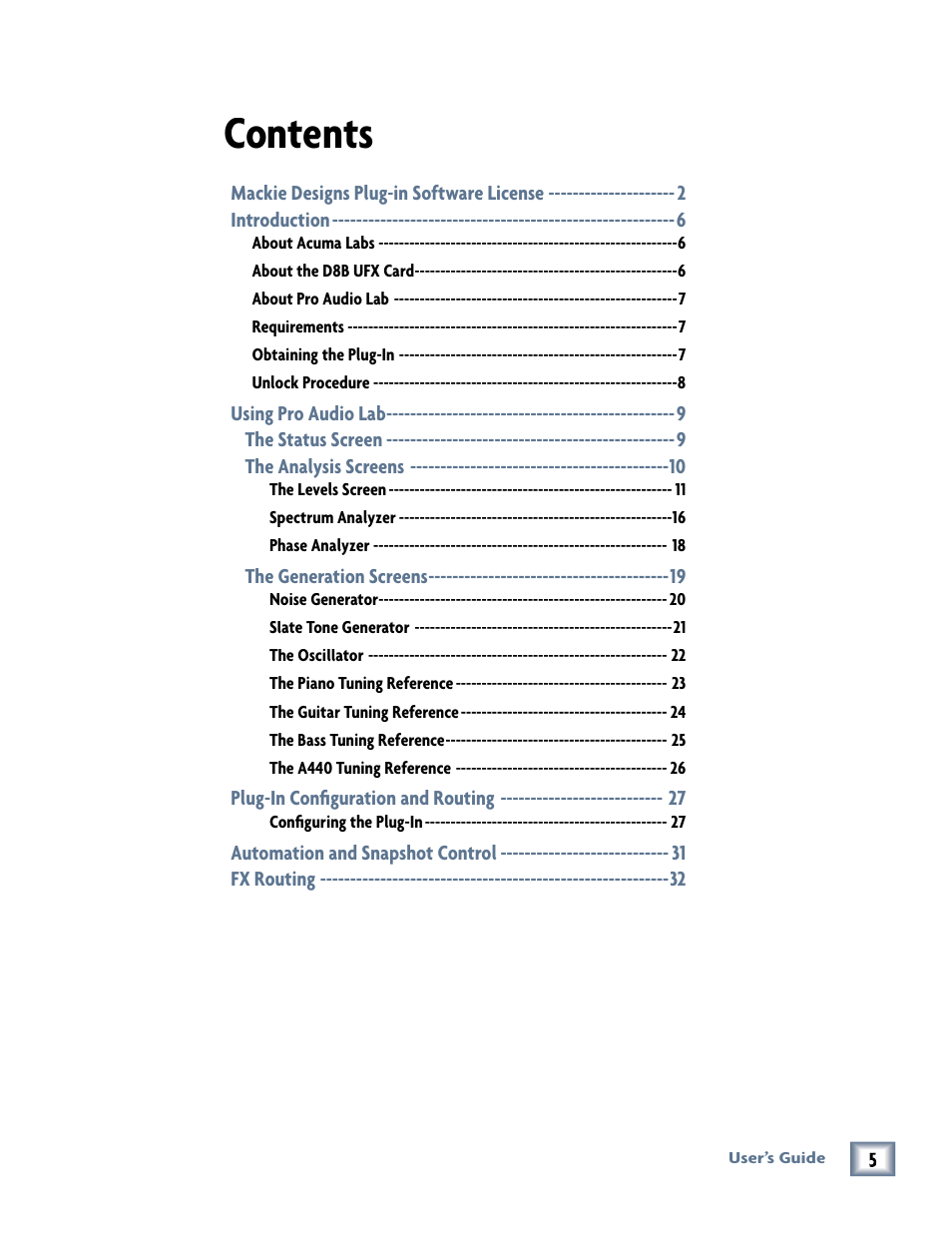 MACKIE Pro Audio Lab User Manual | Page 5 / 36