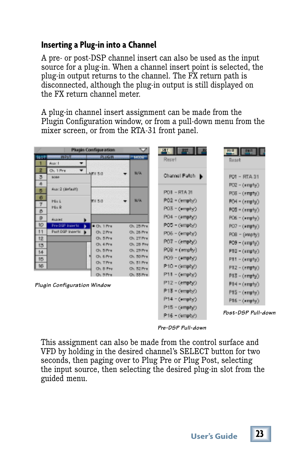 Inserting a plug-in into a channel | MACKIE RTA-31 User Manual | Page 23 / 28