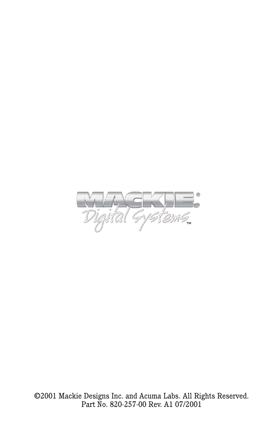 MACKIE RTA-31 User Manual | Page 28 / 28
