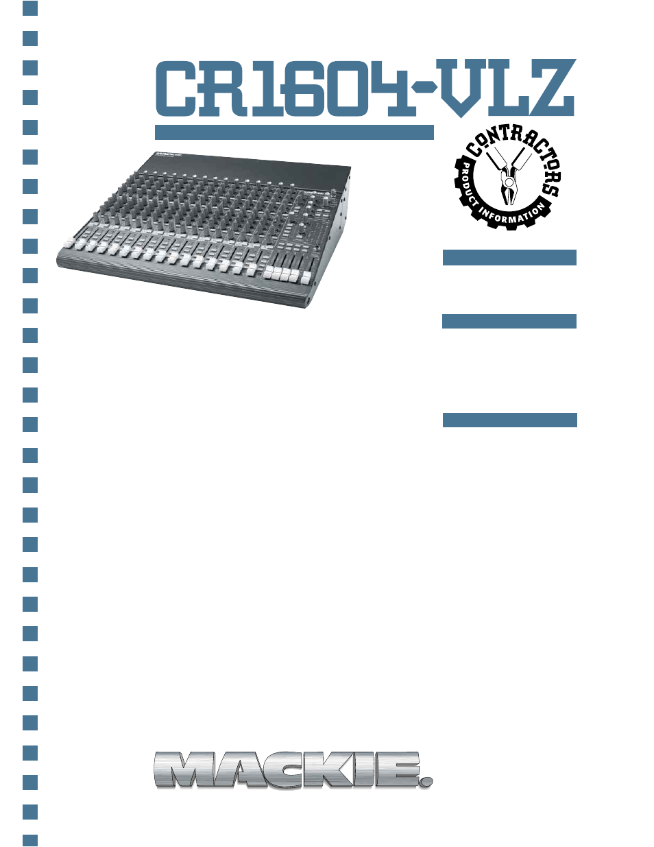 MACKIE CR1604 - VLZ User Manual | 6 pages