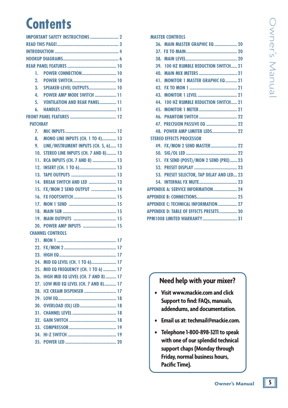 MACKIE PPM1008 User Manual | Page 5 / 32