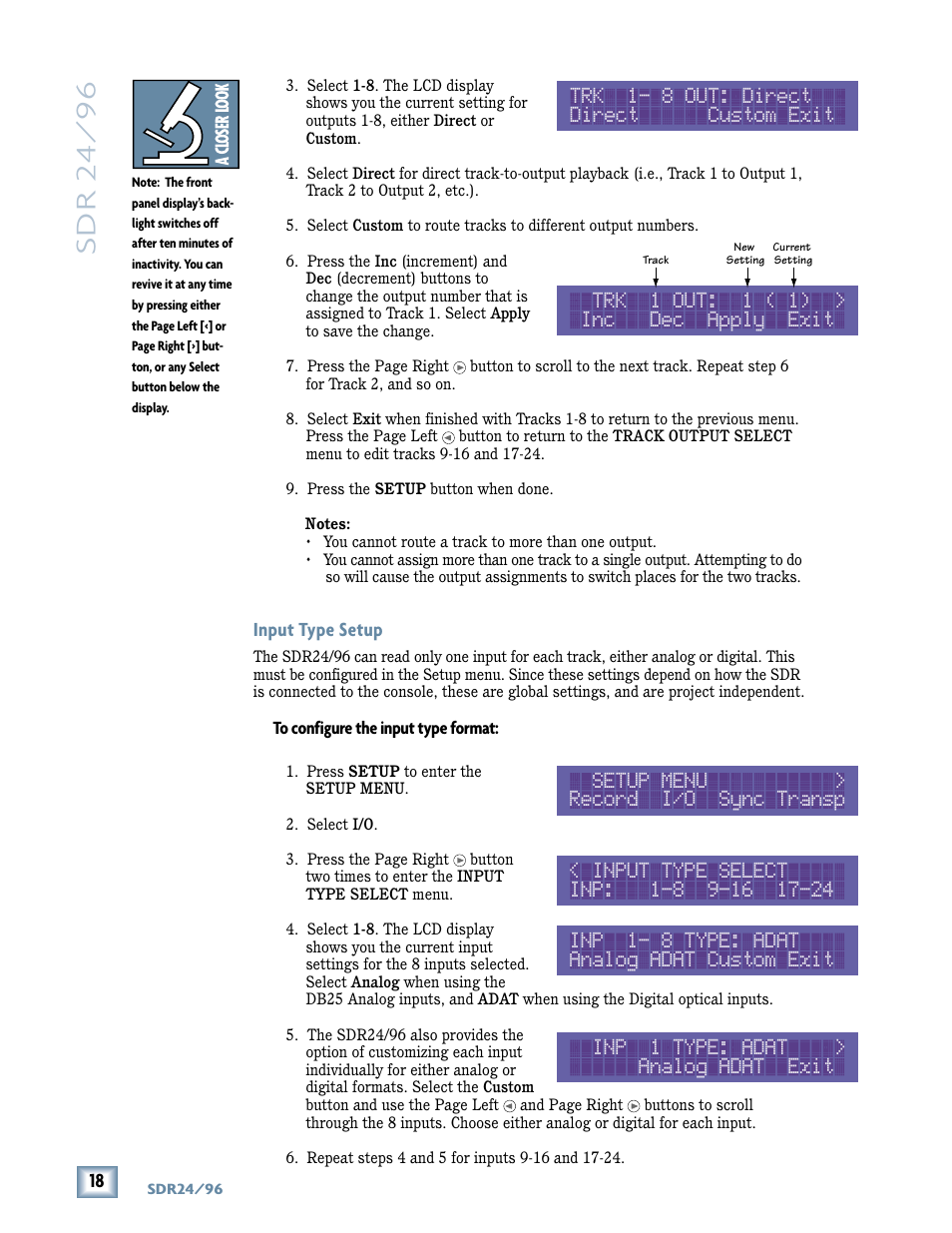 Sdr 24/ 96 | MACKIE SDR96 User Manual | Page 18 / 56