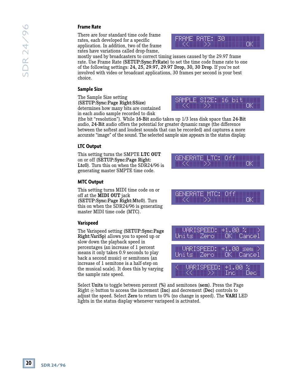 Sdr 24/ 96 | MACKIE SDR96 User Manual | Page 20 / 56