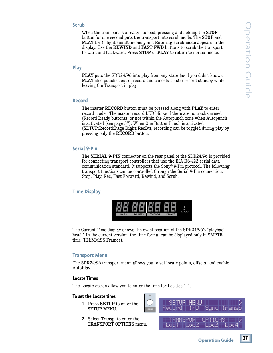 Oper a tion guide | MACKIE SDR96 User Manual | Page 27 / 56