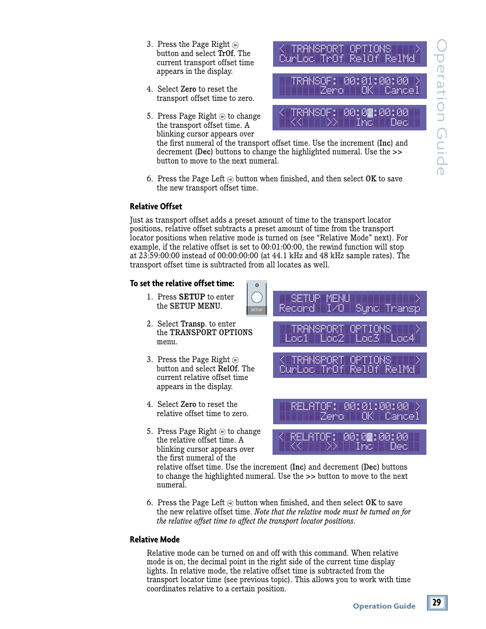 Oper a tion guide | MACKIE SDR96 User Manual | Page 29 / 56