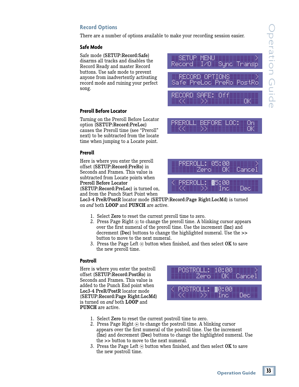 Oper a tion guide | MACKIE SDR96 User Manual | Page 33 / 56