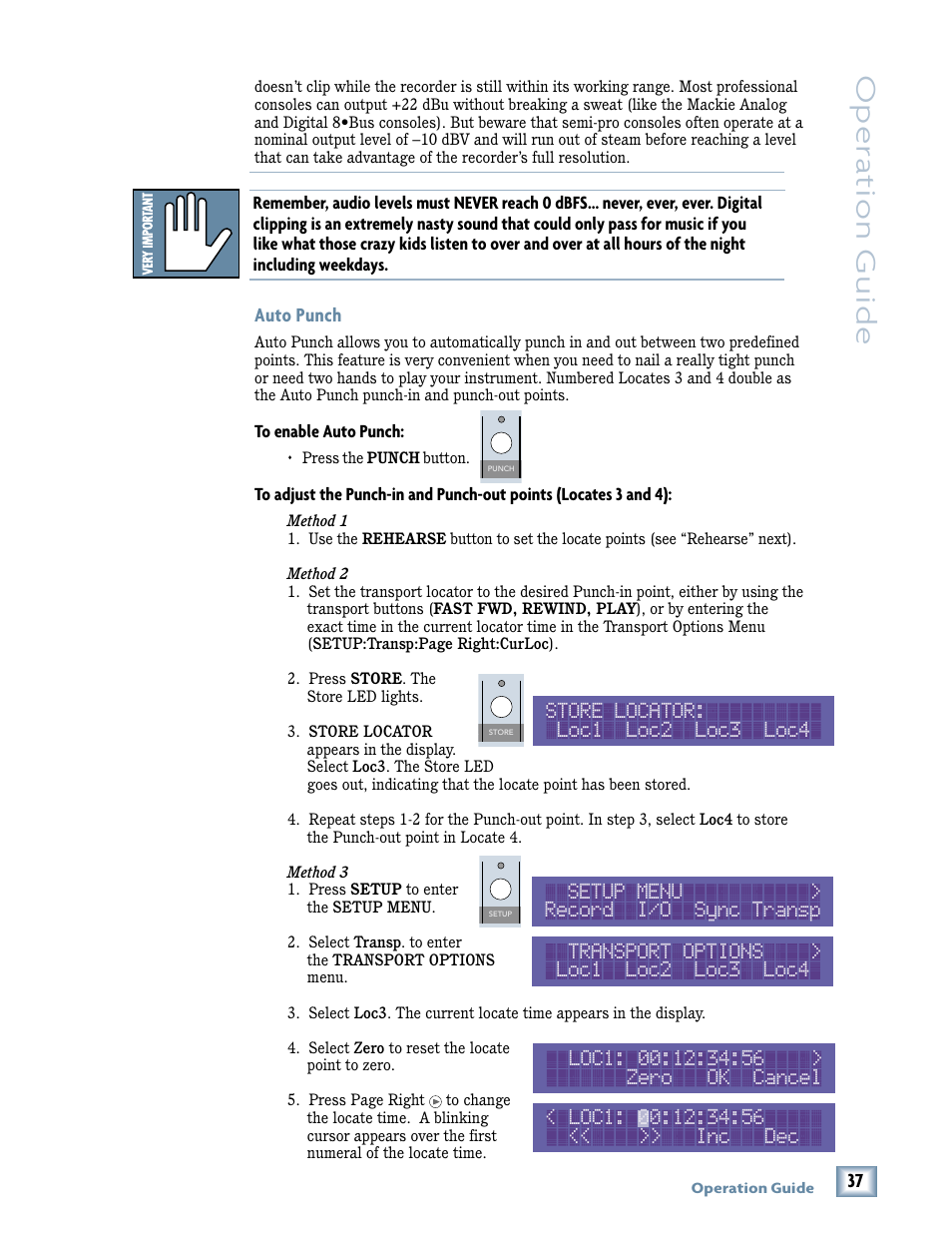 Oper a tion guide | MACKIE SDR96 User Manual | Page 37 / 56