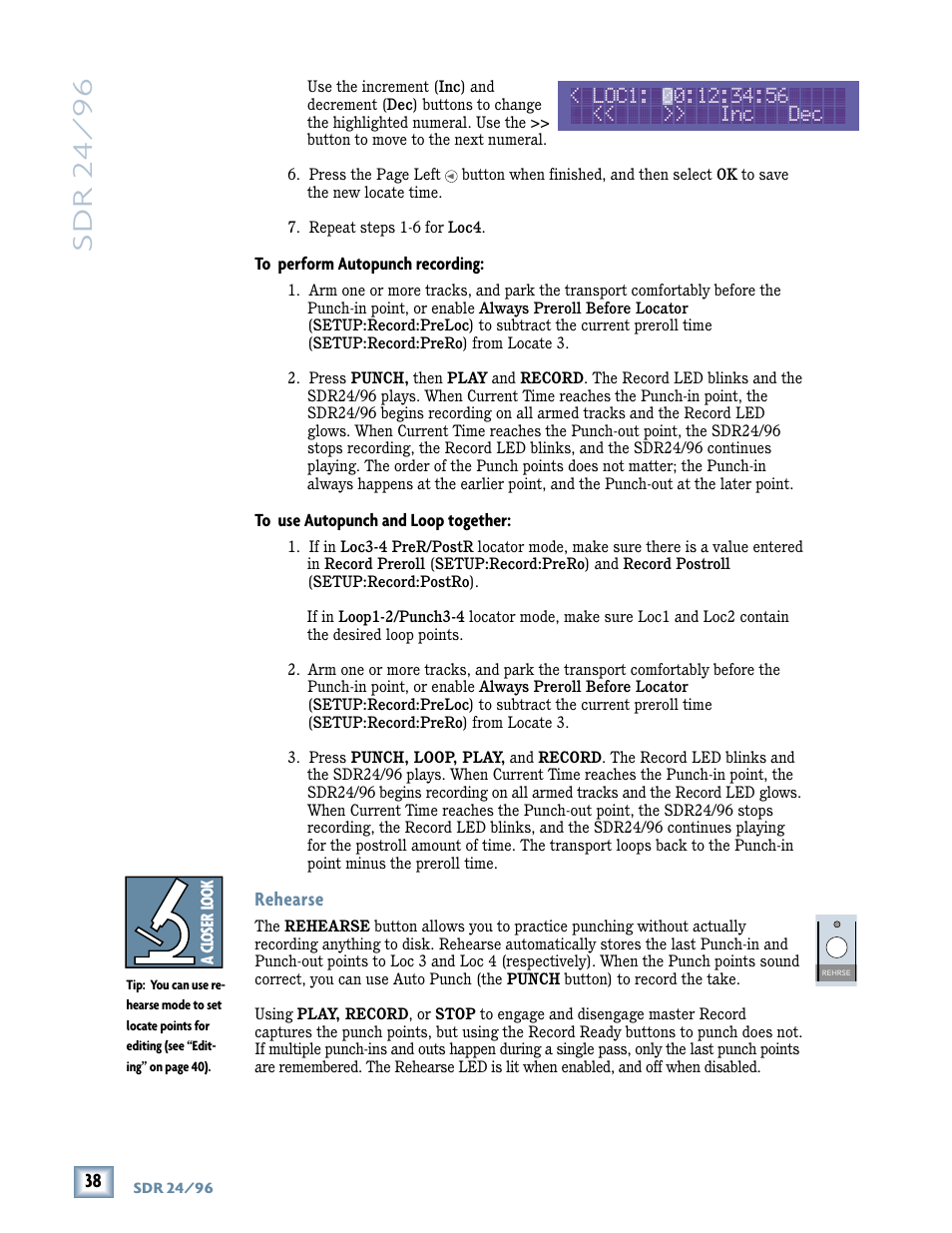 Sdr 24/ 96 | MACKIE SDR96 User Manual | Page 38 / 56