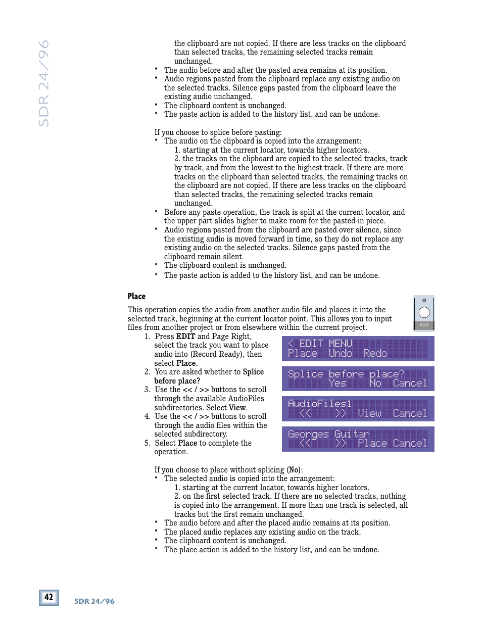 Sdr 24/ 96 | MACKIE SDR96 User Manual | Page 42 / 56