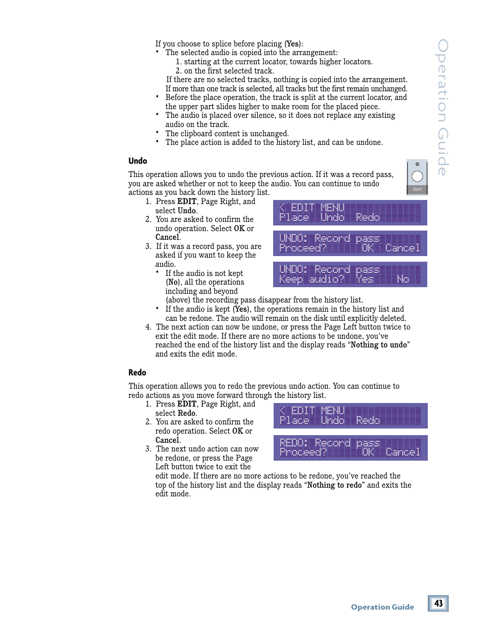 Oper a tion guide | MACKIE SDR96 User Manual | Page 43 / 56