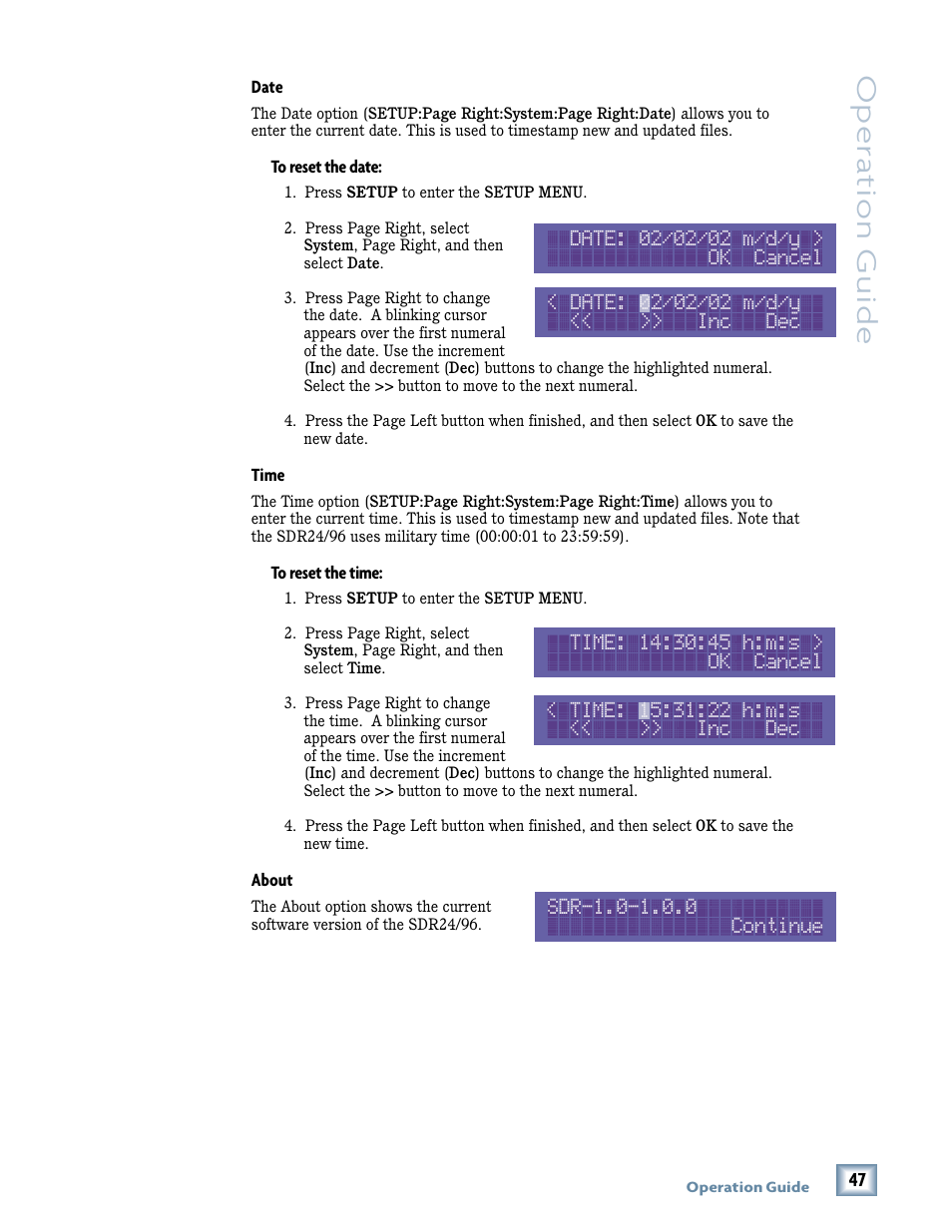 Oper a tion guide | MACKIE SDR96 User Manual | Page 47 / 56