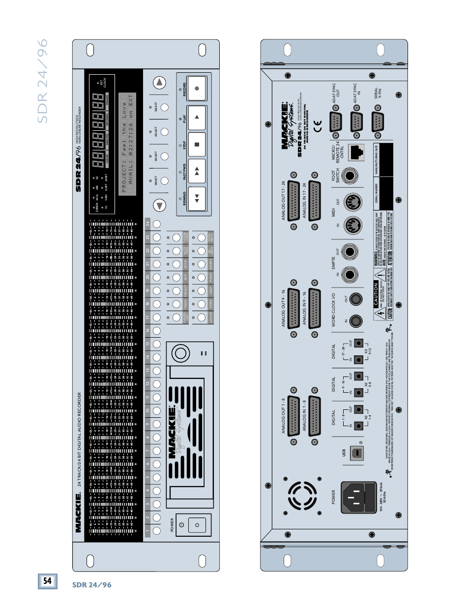 Sdr 24/ 96, Sdr 24/96, 96 sdr | MACKIE SDR96 User Manual | Page 54 / 56