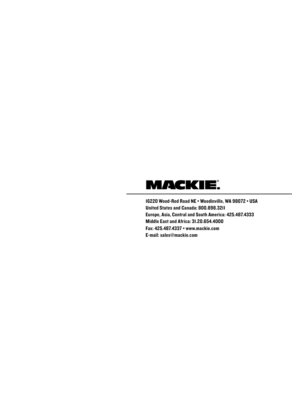 Rear cover | MACKIE HD1521 User Manual | Page 16 / 16