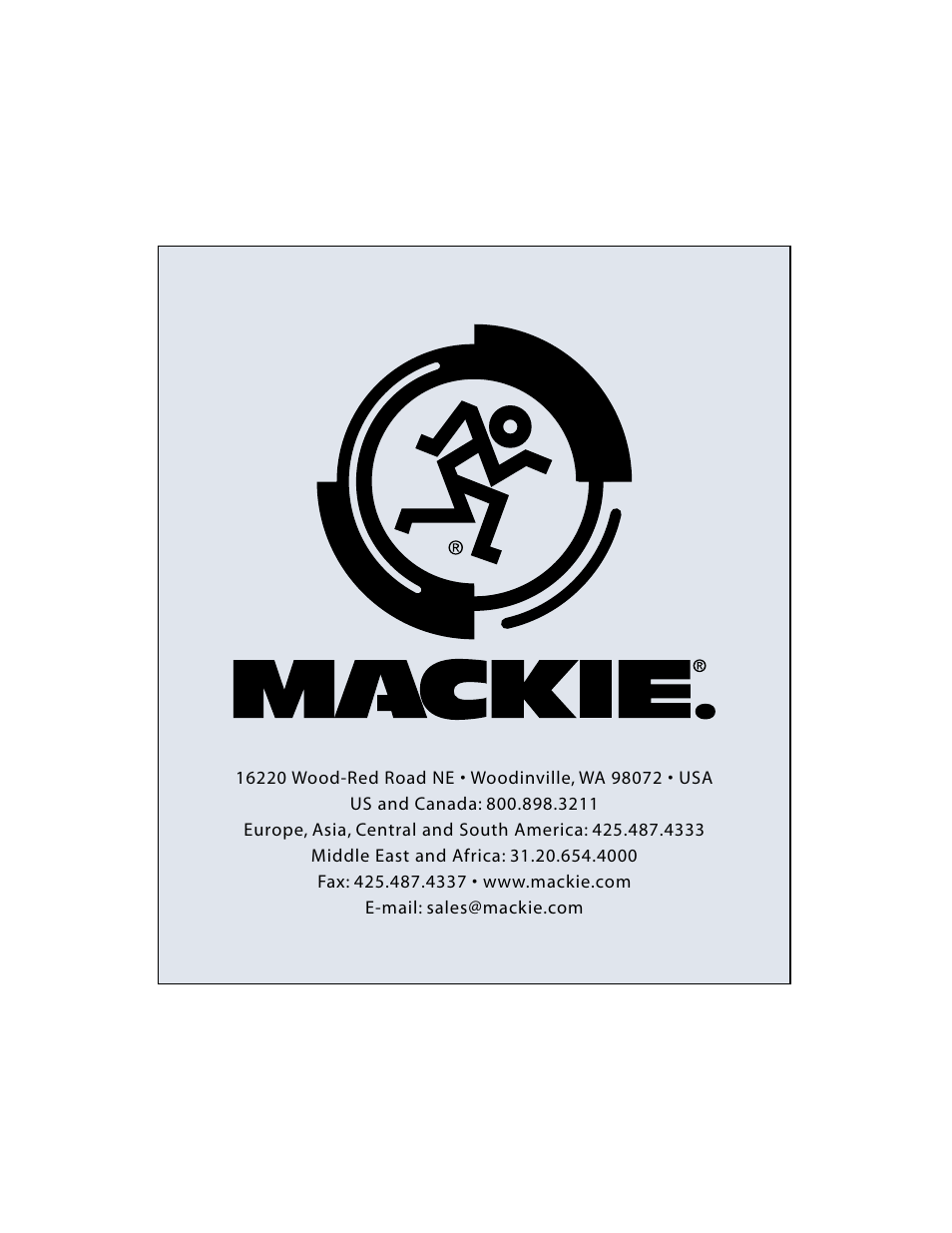 MACKIE SA1521 User Manual | Page 12 / 12