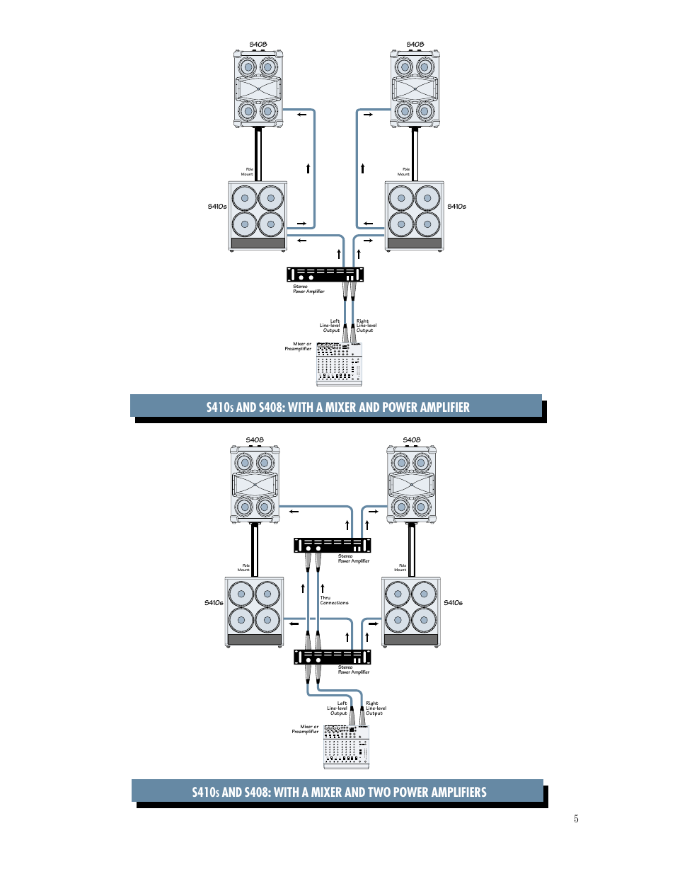 S410, And s408: with a mixer and two power amplifiers, 1202-vlz pro | MACKIE S410s User Manual | Page 5 / 12