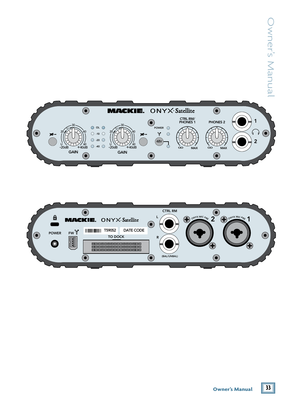Owner’ s manual, Owner’s manual | MACKIE PORTABLE RECORDING PREAMP User Manual | Page 33 / 36