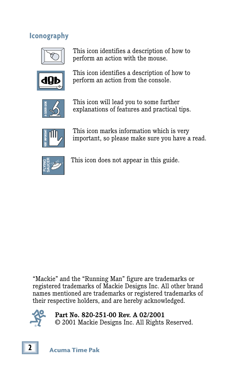 Iconography | MACKIE Digital Mixers User Manual | Page 2 / 36