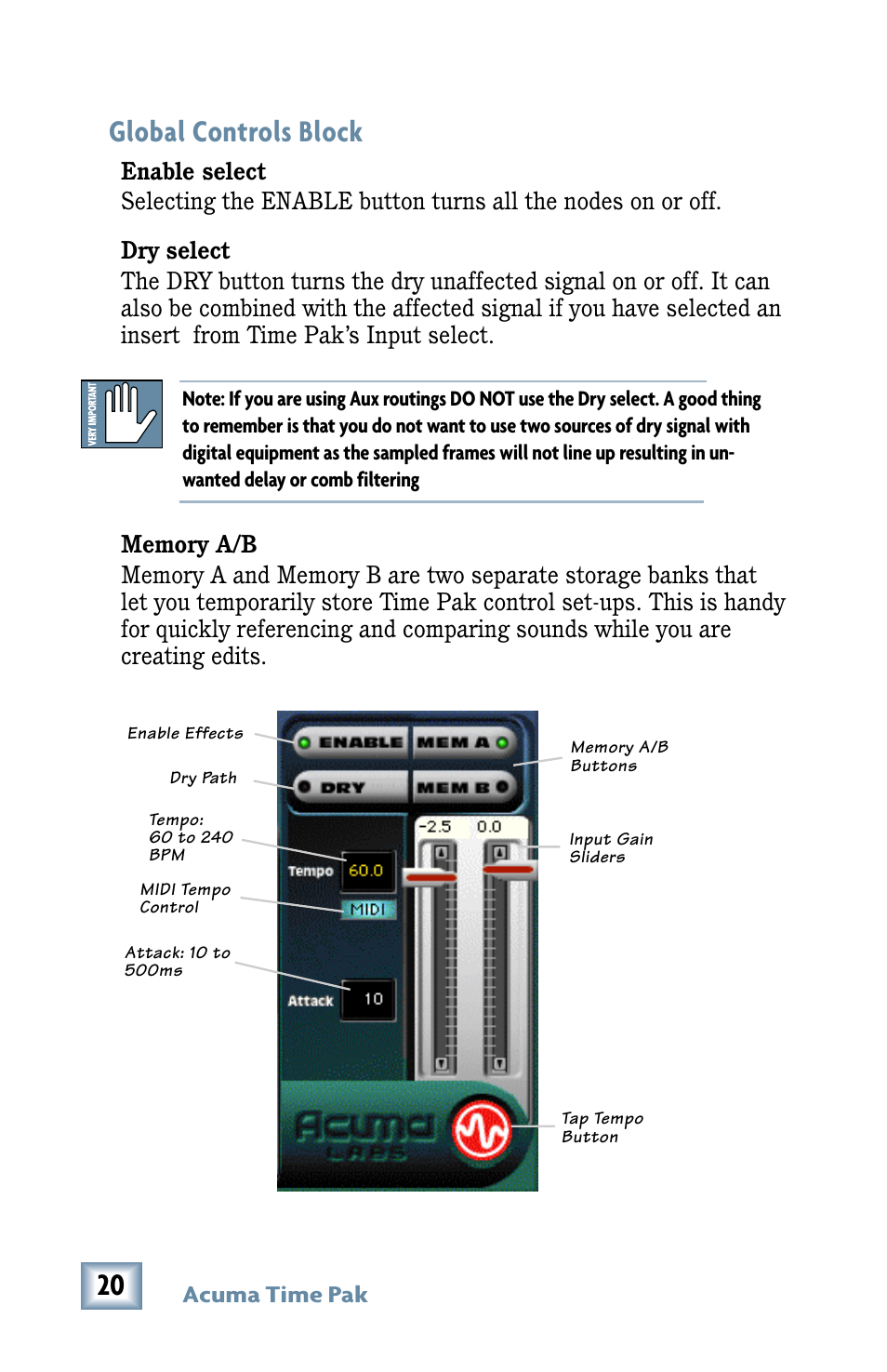 Global controls block | MACKIE Digital Mixers User Manual | Page 20 / 36