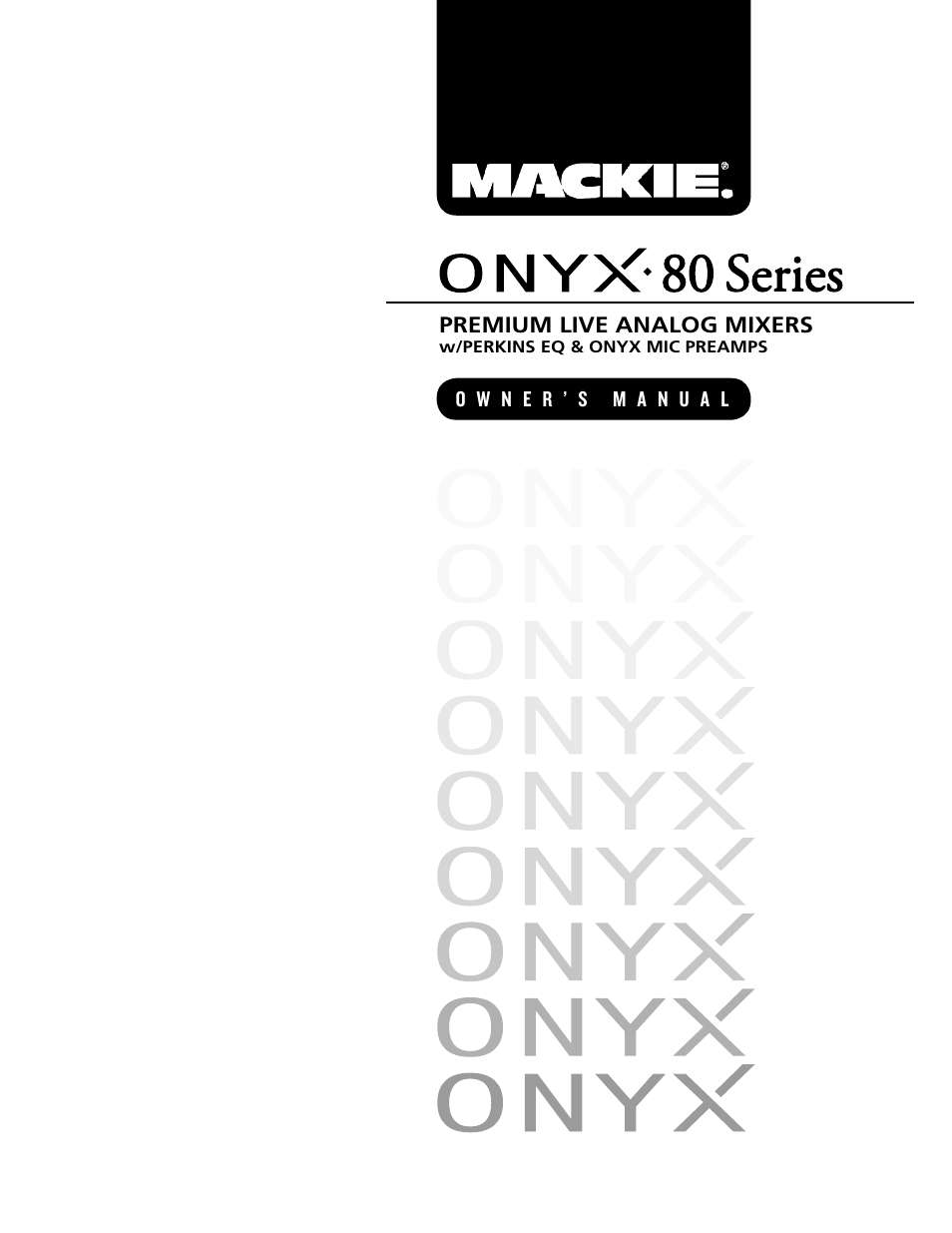 MACKIE Onyx 80 User Manual | 36 pages