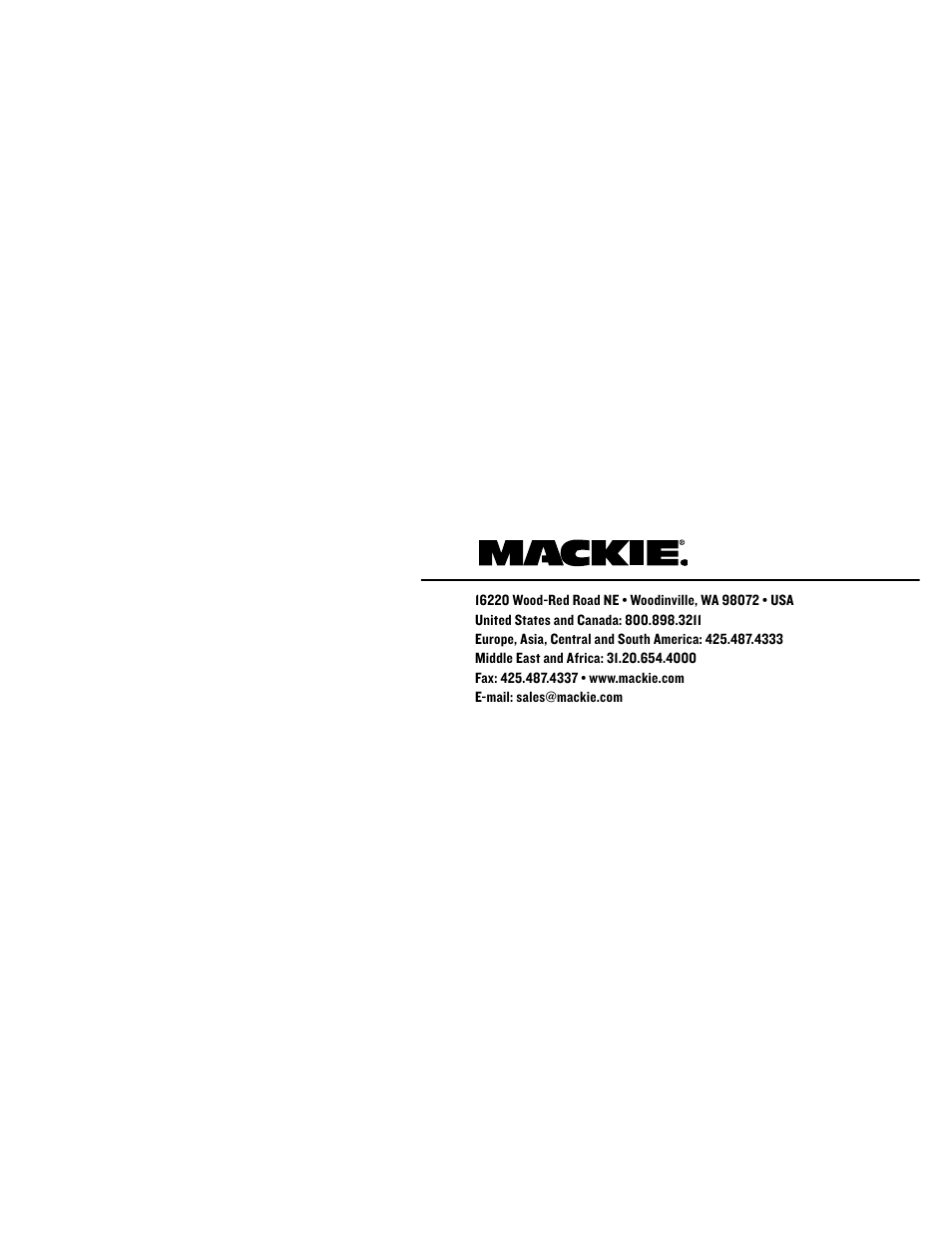 MACKIE Onyx 80 User Manual | Page 36 / 36