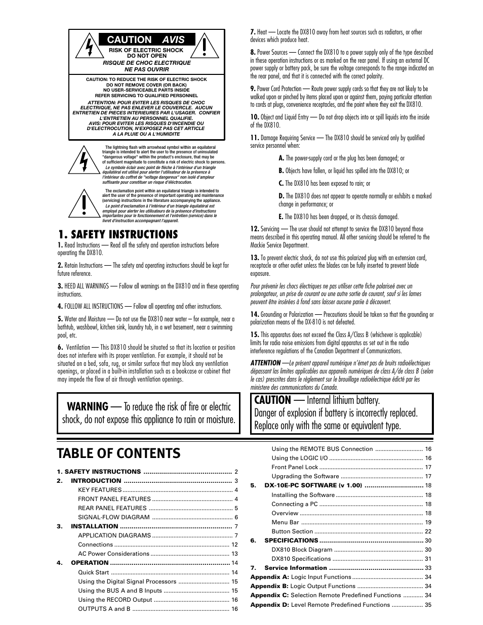 MACKIE DX810 User Manual | Page 2 / 21