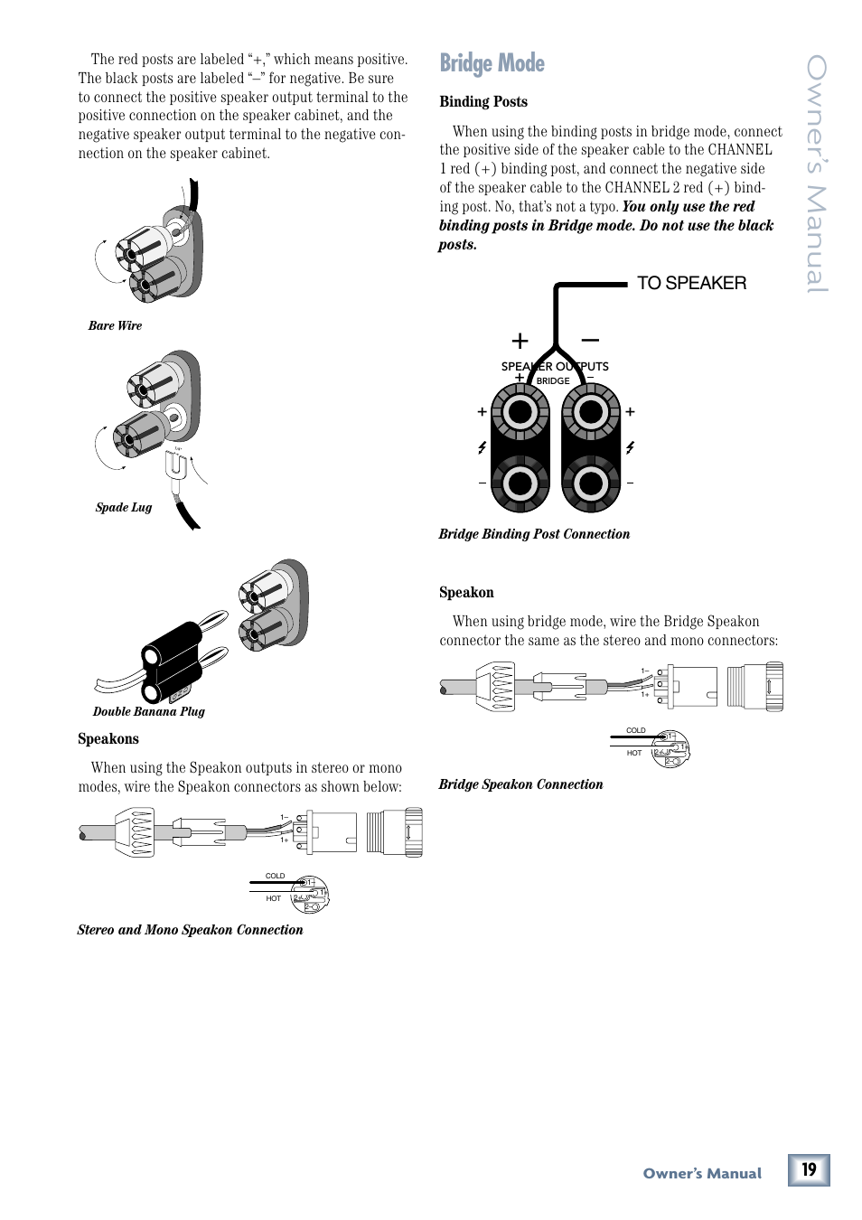 Owner’ s manual, Bridge mode | MACKIE M3000 User Manual | Page 19 / 28