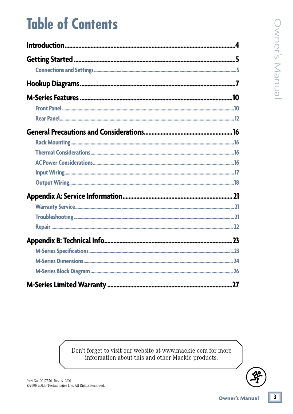 MACKIE M3000 User Manual | Page 3 / 28