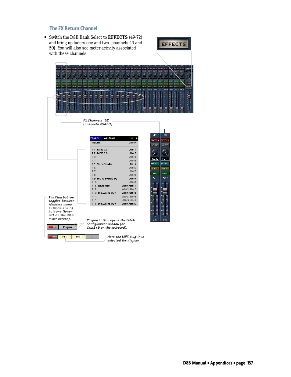 The fx return channel | MACKIE Digital 8Bus D8B v5.1 User Manual | Page 163 / 198