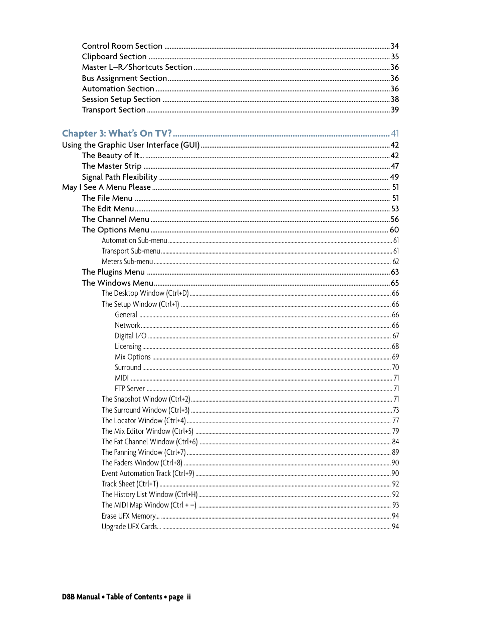 MACKIE Digital 8Bus D8B v5.1 User Manual | Page 5 / 198