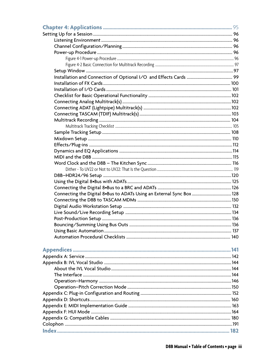 MACKIE Digital 8Bus D8B v5.1 User Manual | Page 6 / 198