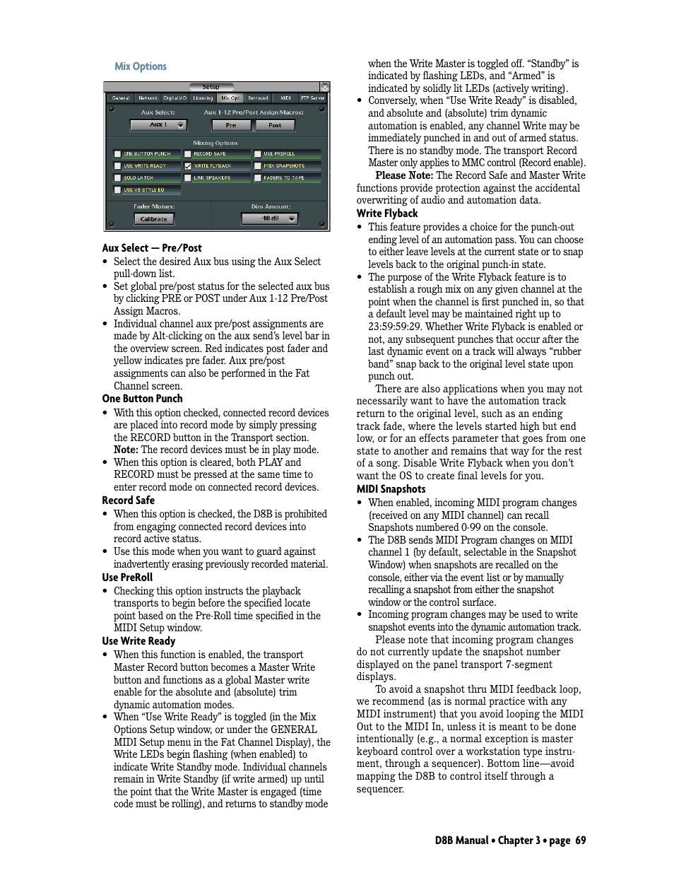 Mix options | MACKIE Digital 8Bus D8B v5.1 User Manual | Page 75 / 198