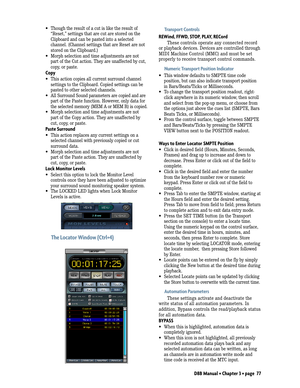 The locator window (ctrl+4) | MACKIE Digital 8Bus D8B v5.1 User Manual | Page 83 / 198