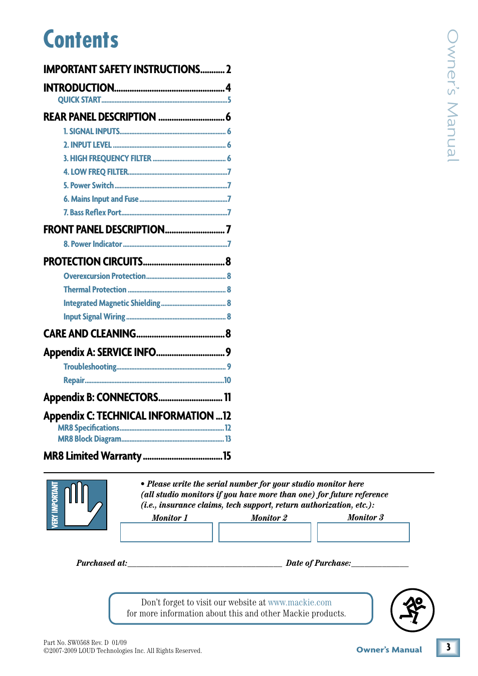 MACKIE MR8 User Manual | Page 3 / 16