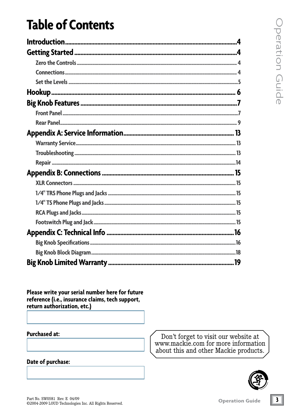 MACKIE Big Knob Studio Command System User Manual | Page 3 / 20