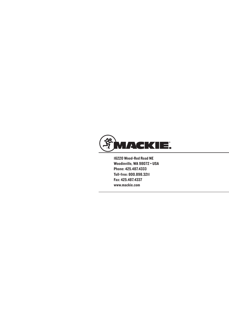 MACKIE FRS1700 User Manual | Page 20 / 20