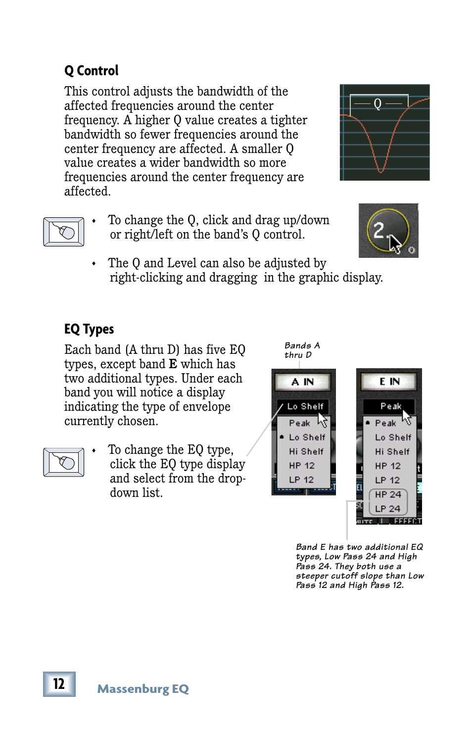 Q control, Eq types | MACKIE MDW 2x2 User Manual | Page 12 / 24