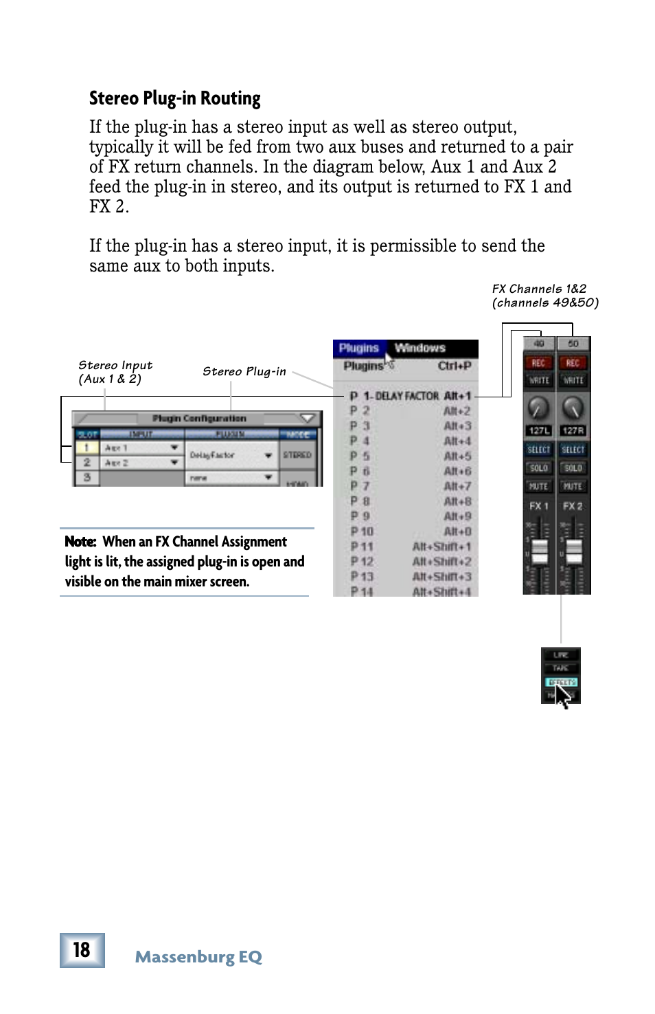 Stereo plug-in routing | MACKIE MDW 2x2 User Manual | Page 18 / 24