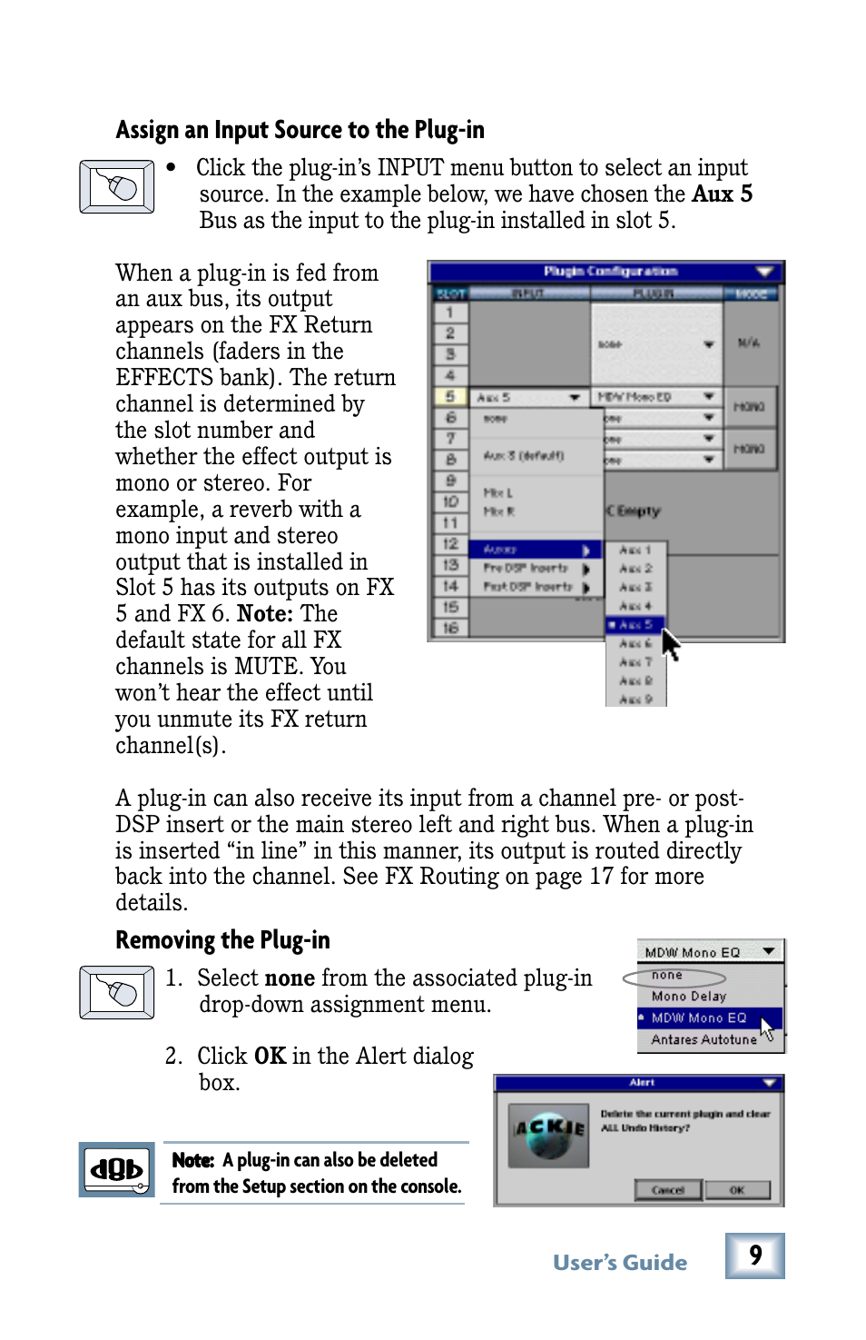 Removing the plug-in, Assign an input source to the plug-in | MACKIE MDW 2x2 User Manual | Page 9 / 24