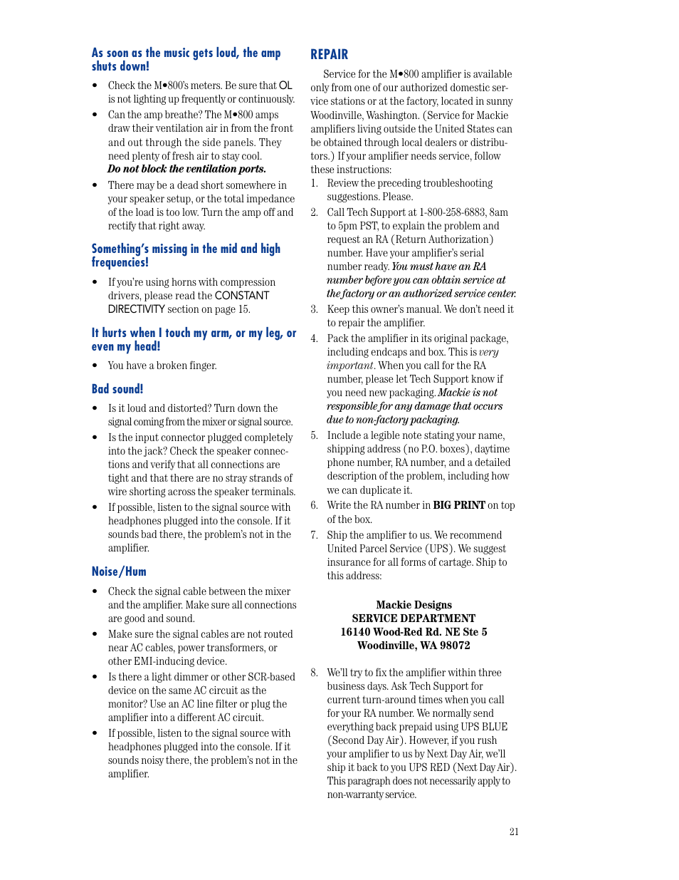 MACKIE M800 User Manual | Page 21 / 27