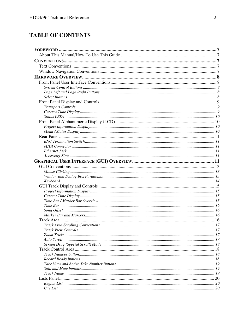 MACKIE HDR 24/96 User Manual | Page 2 / 110
