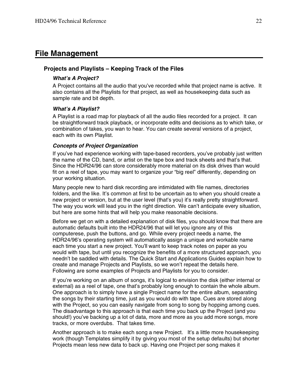 File management | MACKIE HDR 24/96 User Manual | Page 22 / 110