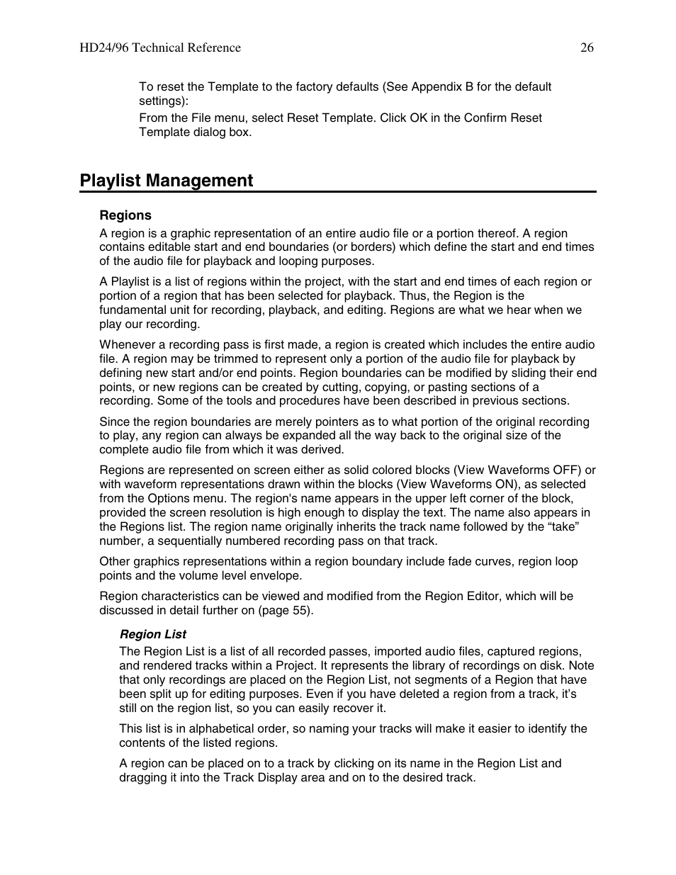 Playlist management | MACKIE HDR 24/96 User Manual | Page 26 / 110