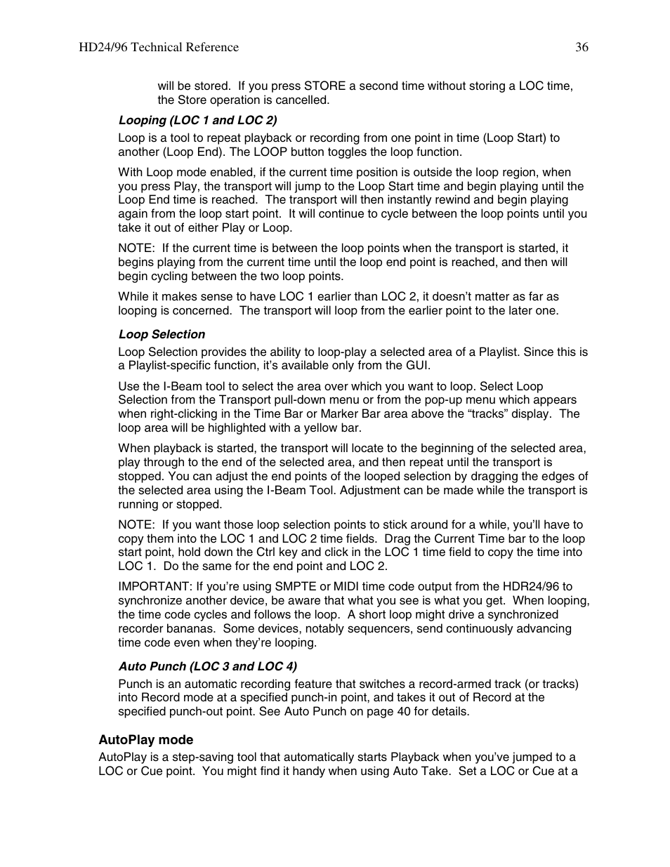 MACKIE HDR 24/96 User Manual | Page 36 / 110