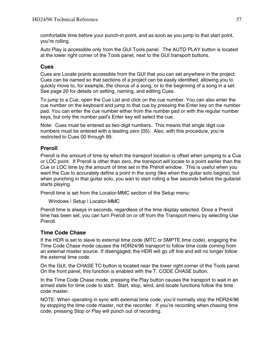 MACKIE HDR 24/96 User Manual | Page 37 / 110