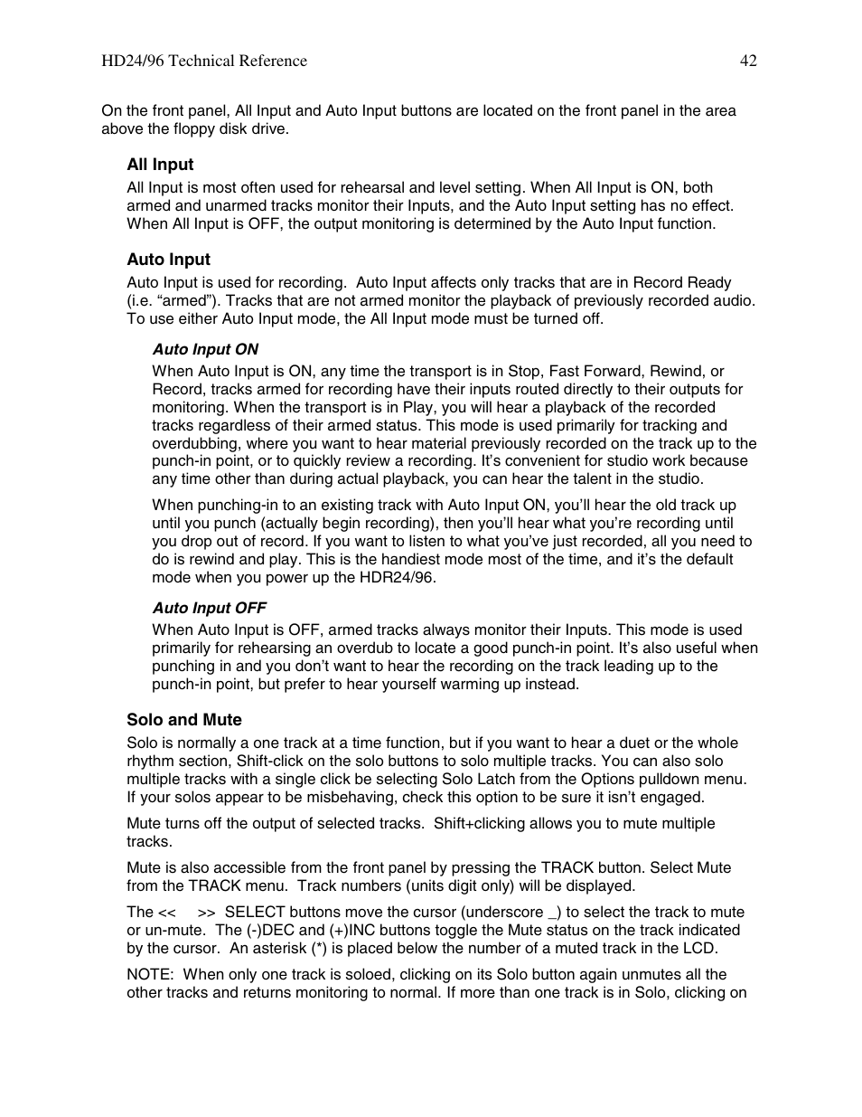 MACKIE HDR 24/96 User Manual | Page 42 / 110