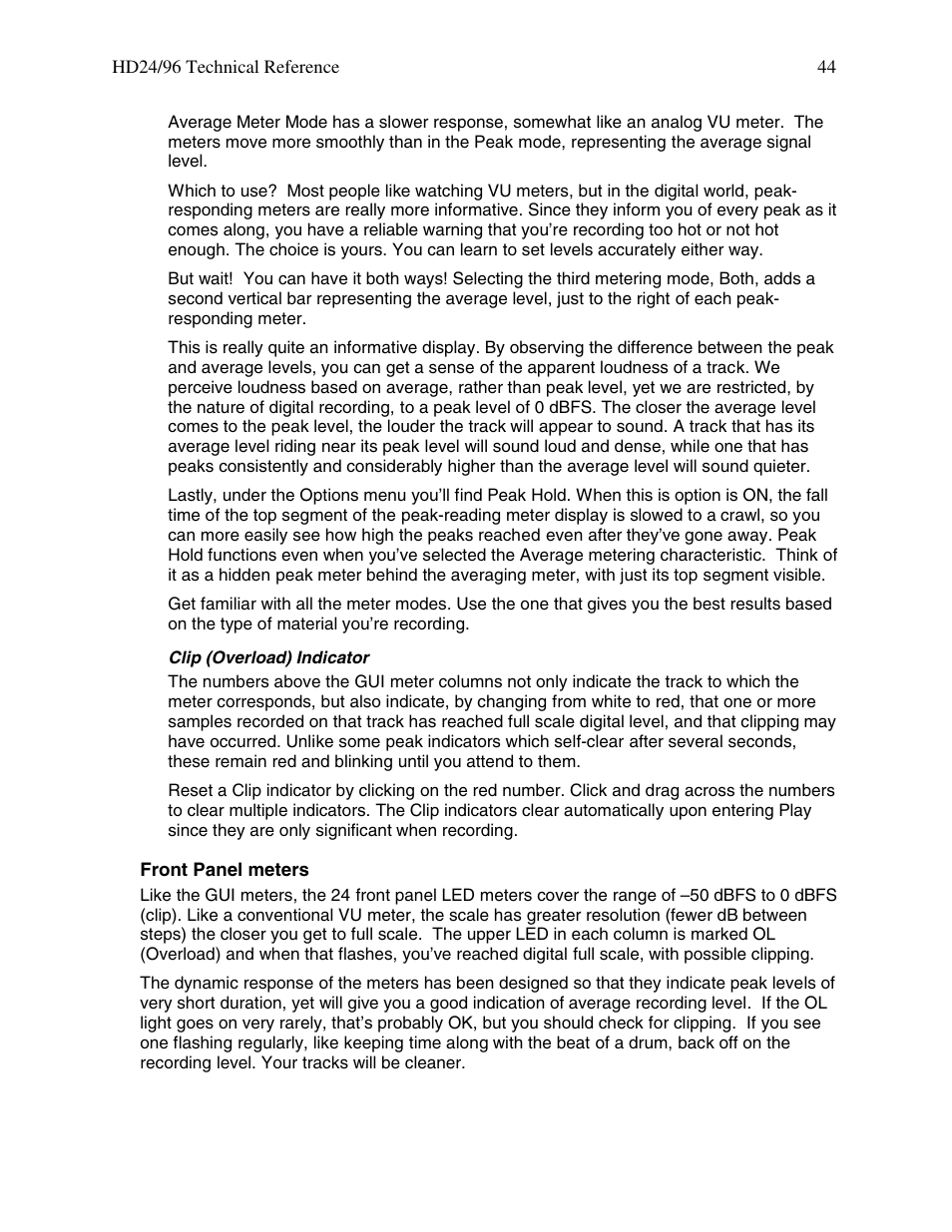 MACKIE HDR 24/96 User Manual | Page 44 / 110