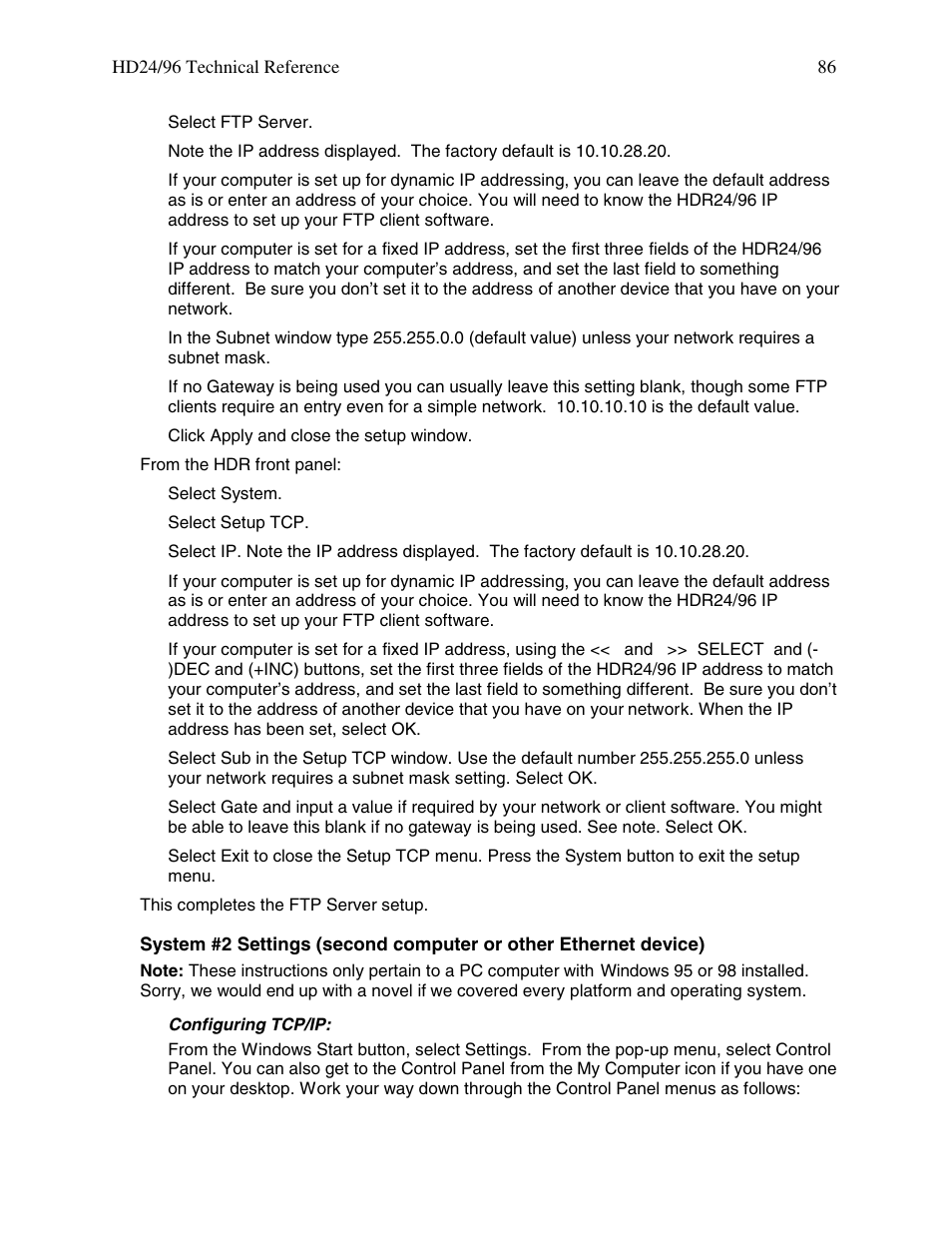 MACKIE HDR 24/96 User Manual | Page 86 / 110